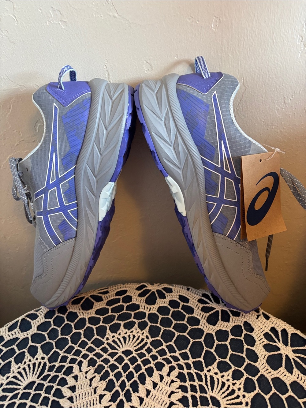 ASICS Gray and Purple Women's Trail Running Sneakers